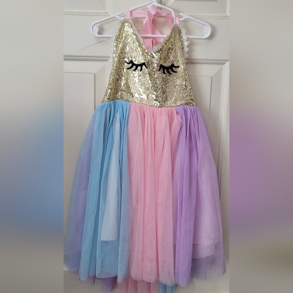 Unicorn Princess Dress for Little Girls With Headband - Picture 2 of 5